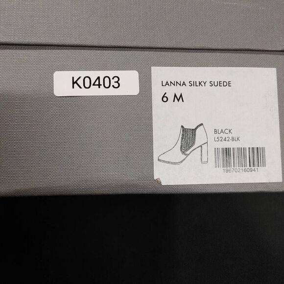 New Aquatalia Lanna Black Silky Suede 75mm Heeled Ankle Booties 6 - Picture 6 of 6